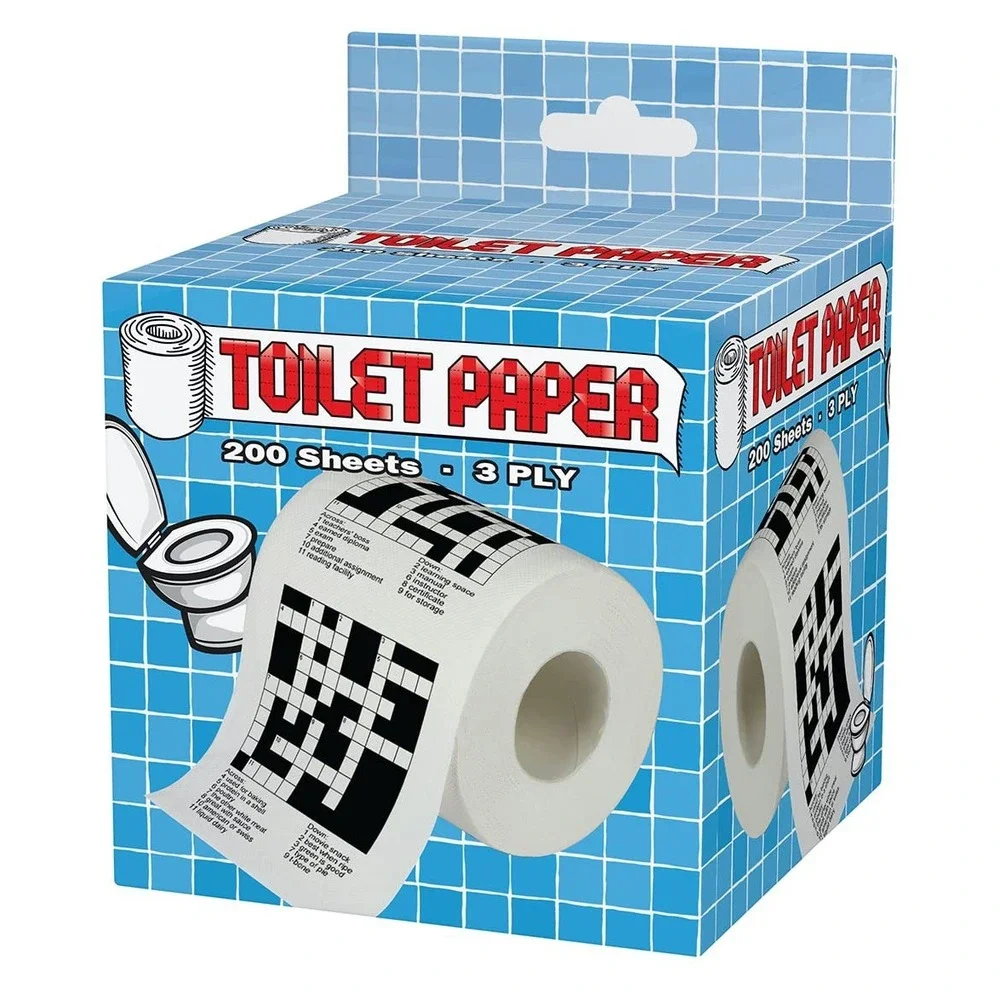 Island Dogs Crossword Puzzle Toilet Paper Unisex OS White New Gag Gift 3-Ply